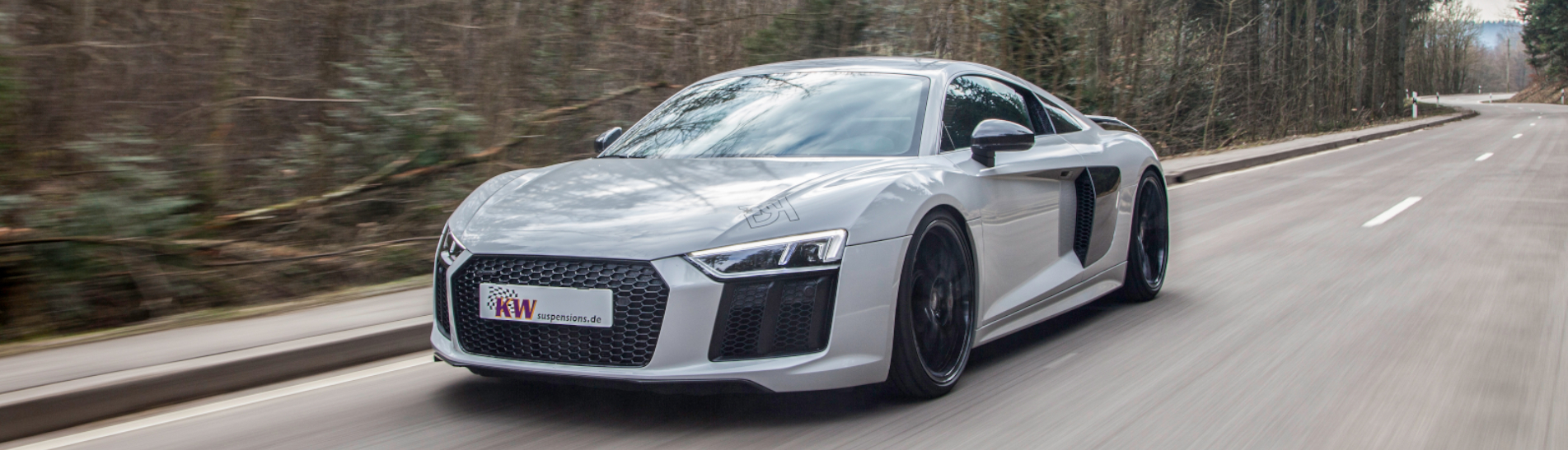  Fahraufnahme eines aktuellen Audi R8 mit KW Gewindefahrwerk