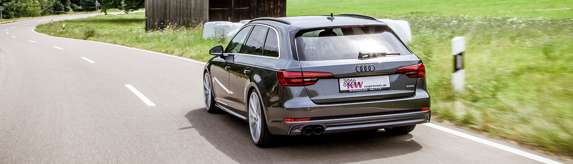 Erlebe in Deinem Audi ein völlig neues Fahrgefühl mit unseren KW V3 Leveling Fahrwerken. Diese Fahrwerke sind perfekt für Dich und alle Audi-Fahrer, die nach mehr Fahrkomfort und Fahrdynamik suchen.