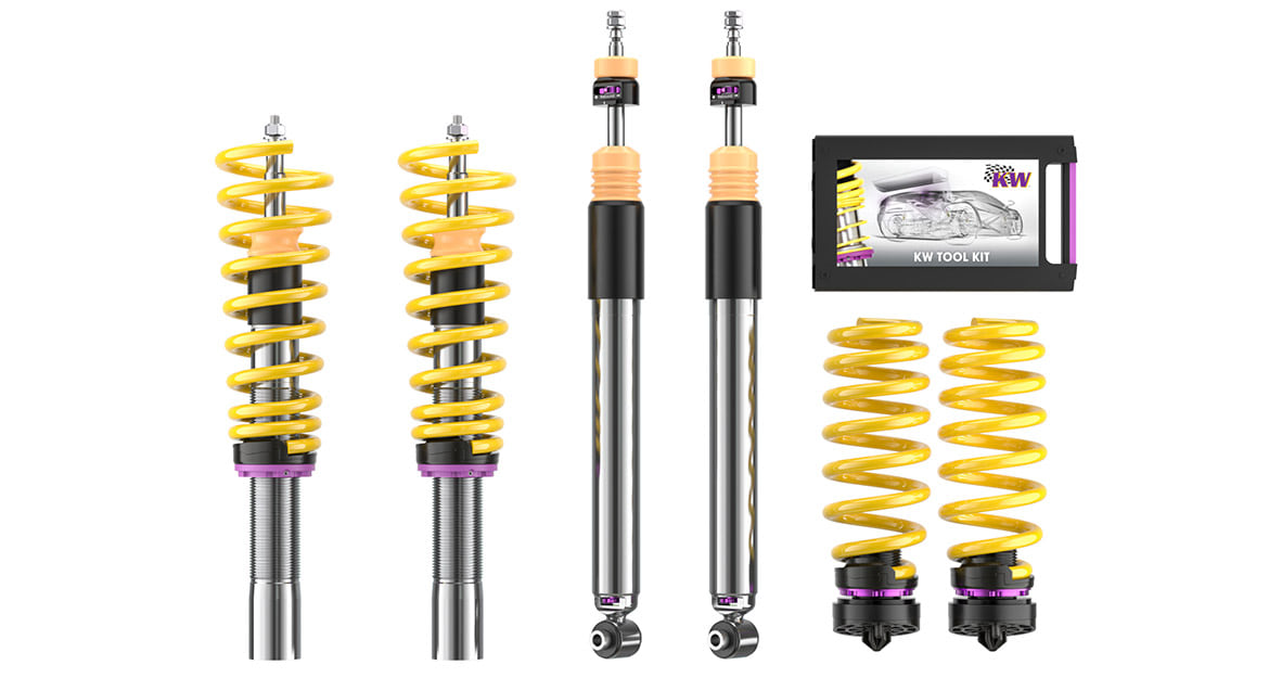 Mit dem KW V3 Leveling Fahrwerk hast Du auch die Gewissheit, dass durch das KW Engineering Dein Audi in jeder Fahrsituation ein präzises Handling garantiert.