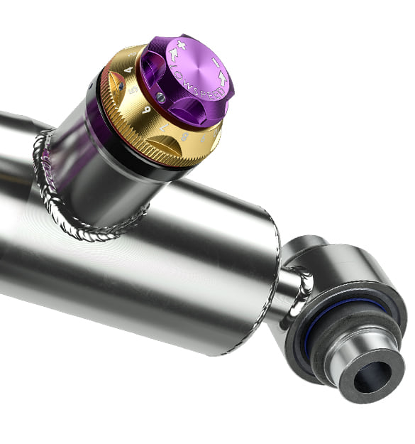 Getrennt davon können mit sechs Klicks die Lowspeed-Druckstufe (sieben Kennlinien) und 15 Klicks die Highspeed-Druckstufe (16 Kennlinien) eingestellt werden.