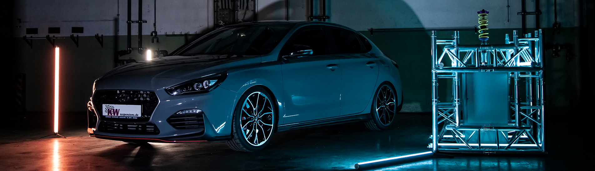 KW Gewindefahrwerk verbaut in einem Hyundai i30 Fastback N 