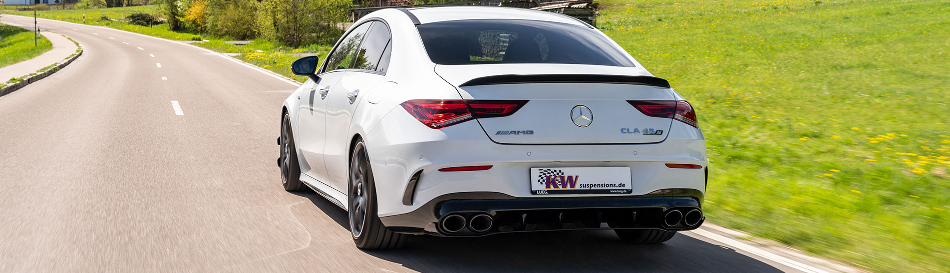 Neu im Programm ist das in der Druck- und Zugstufe separat regulierbare KW Gewindefahrwerk Variante 3 für alle Mercedes-AMG CLA 35 4MATIC, CLA 45 4MATIC+ und CLA 45 S 4MATIC+ mit Allradantrieb.