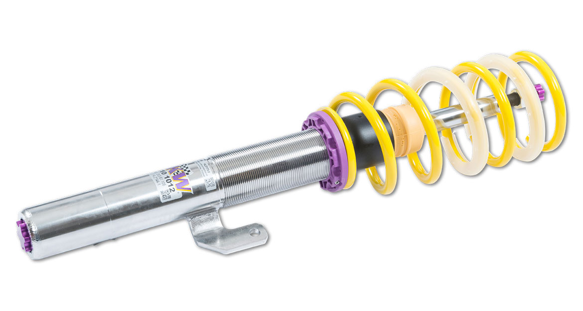Eine perfekte Symbiose aus mehr Fahrdynamik, Alltagstauglichkeit und Einstellmöglichkeiten bietet das KW Gewindefahrwerk Variante 3.