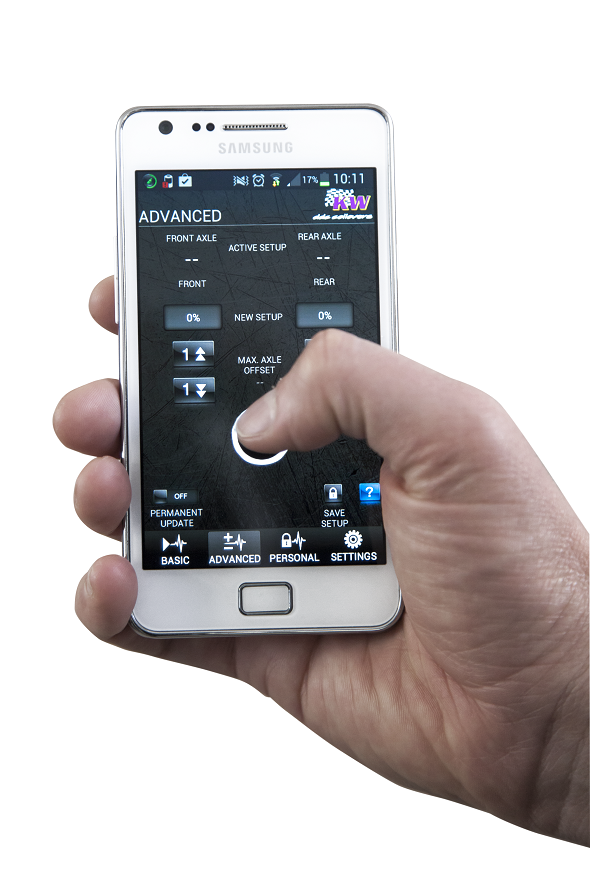 Bedienung der DDC Dämpfereinstellung mit dem Smartphone und der DDC App
