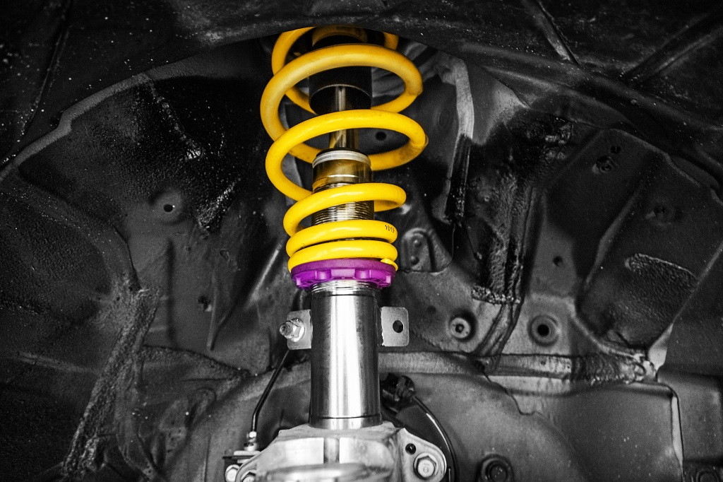  Detailaufnahme eines verbauten KW Gewindefahrwerk in einem Honda Civic Type R