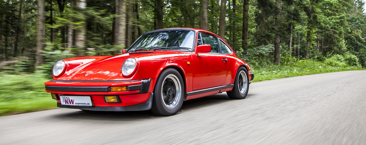 KW Gewindefahrwerk verbaut in einem Porsche 911 G-Modell